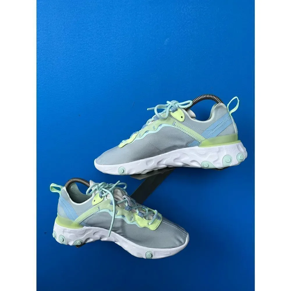 Nike Womens React Element 55 BQ2728-100 Gray Running Shoes Sneakers Size 9